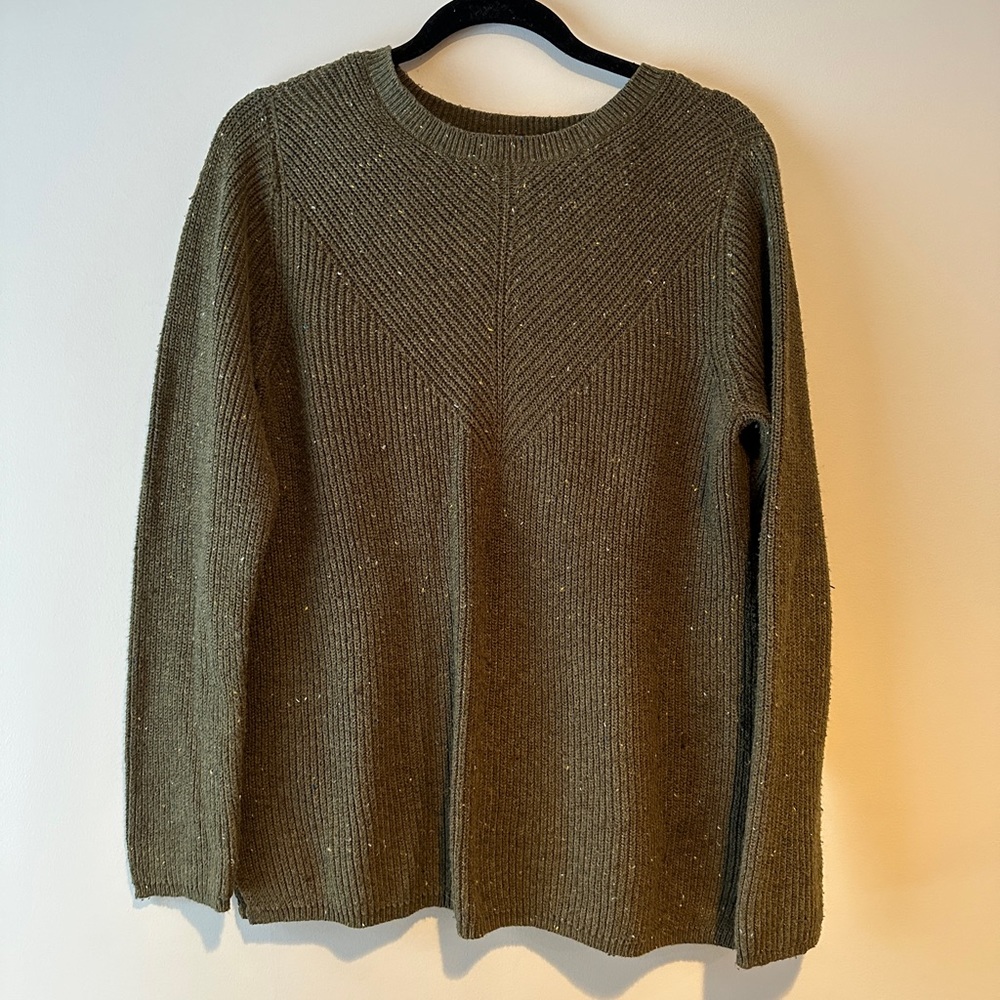 Talbots Army Green Speckled Sweater